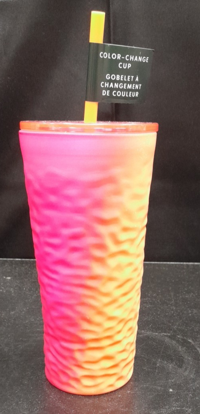 Starbucks Summer 2025 Color Changing Textured 18 Oz Cup Tumbler Goblet Pink New